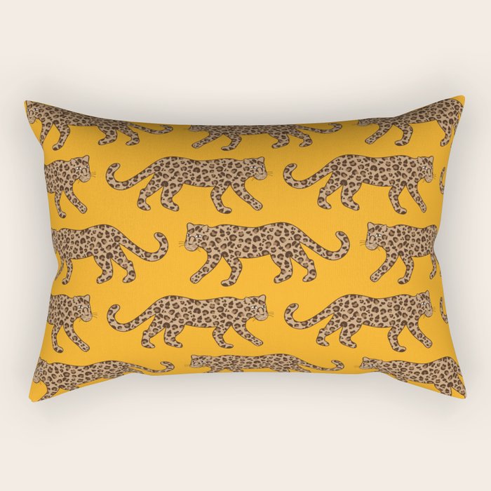 Kitty Parade - Classic Camel on Tangerine Rectangular Pillow Gallery Image 2