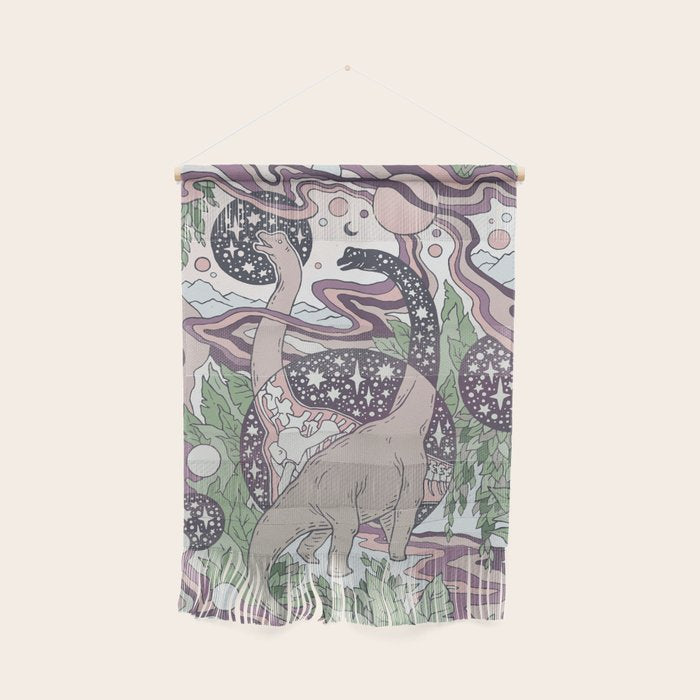 Jurassic Portal | Purple Haze Palette | Dinosaur Science Fiction Art Wall Hanging Gallery Image 1