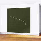 Aries Zodiac Star Constellation Line Art Moss Green Wall Mural Gallery Image 2