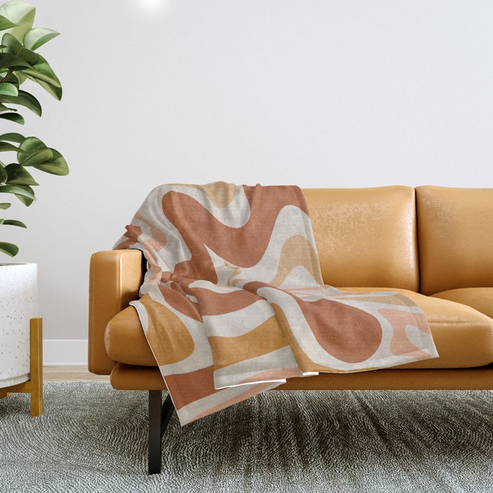 Liquid Swirl Abstract in Earth Tones Throw Blanket Gallery Image 1