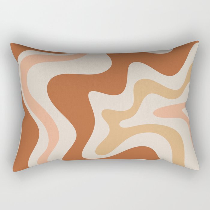 Liquid Swirl Abstract in Earth Tones Rectangular Pillow Gallery Image 2