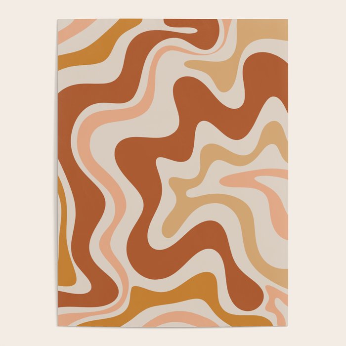 Liquid Swirl Abstract in Earth Tones Poster Gallery Image 1