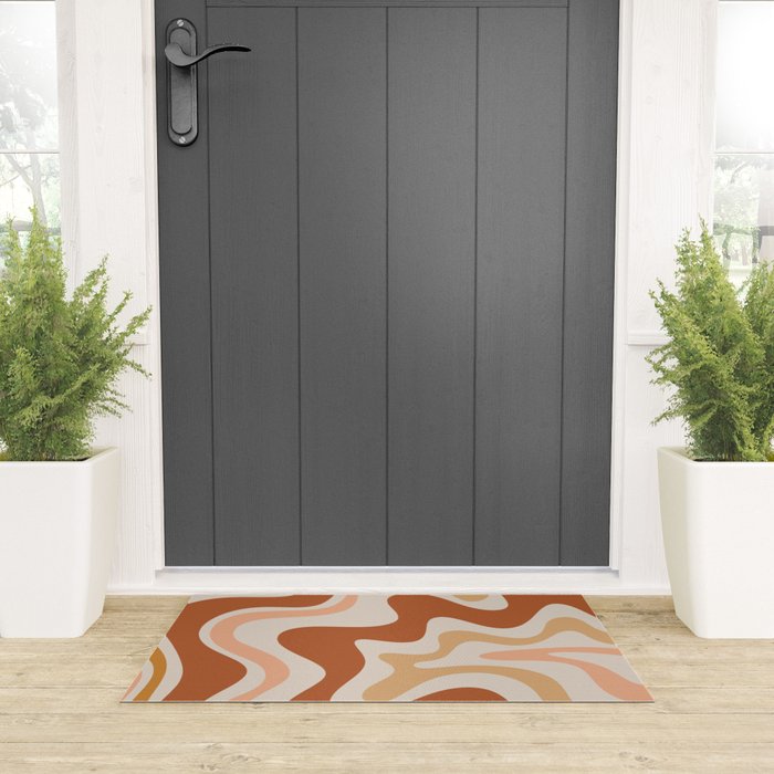 Liquid Swirl Abstract in Earth Tones Welcome Mat Gallery Image 3