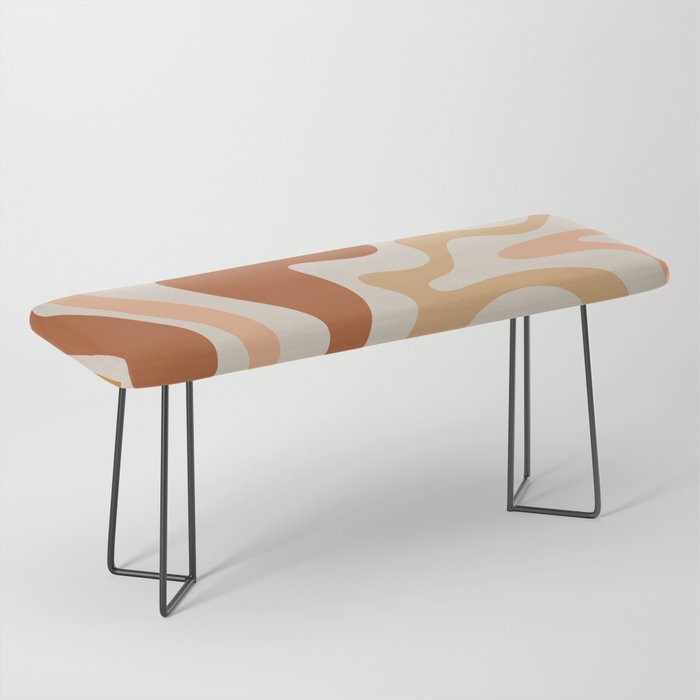 Liquid Swirl Abstract in Earth Tones Bench Gallery Image 1