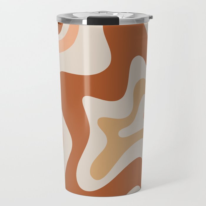 Liquid Swirl Abstract in Earth Tones Travel Mug Gallery Image 1