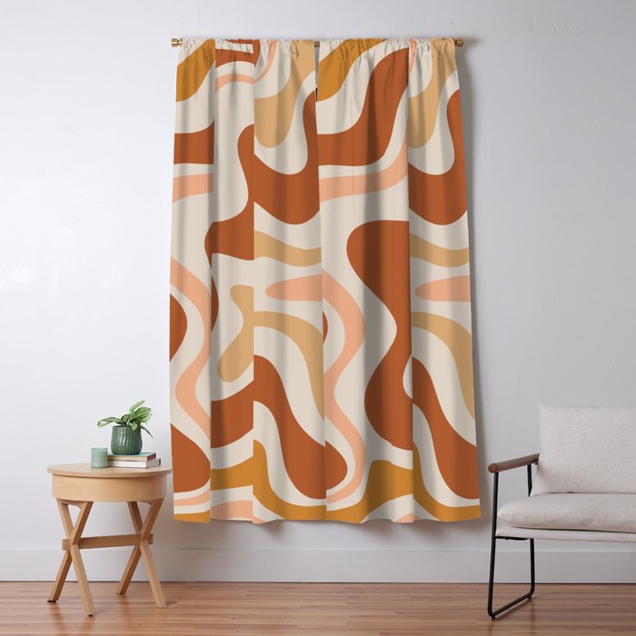 Liquid Swirl Abstract in Earth Tones Window Curtain Gallery Image 1