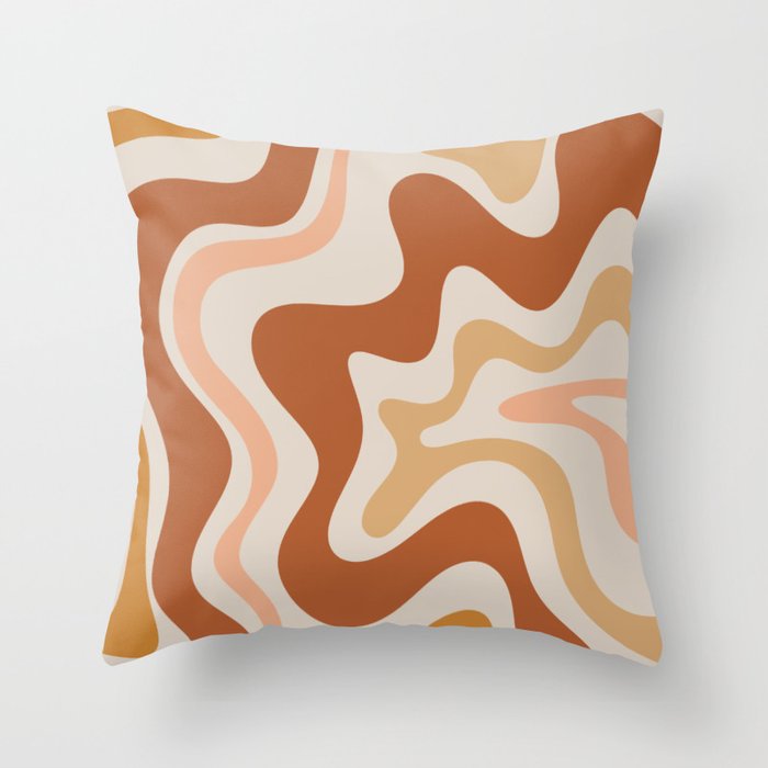Liquid Swirl Abstract in Earth Tones Throw Pillow Gallery Image 6
