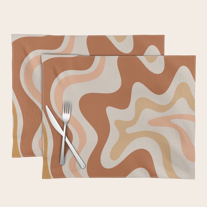 Liquid Swirl Abstract in Earth Tones Placemat Gallery Image 1