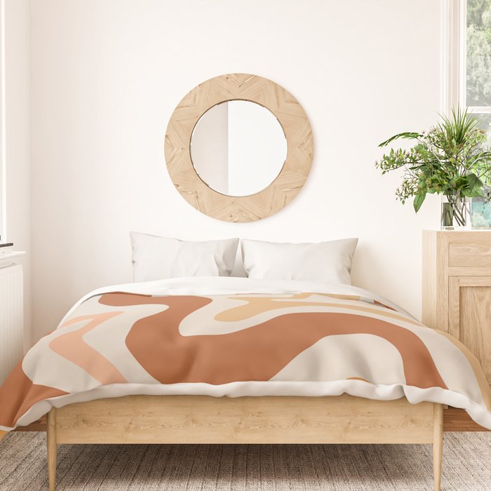 Liquid Swirl Abstract in Earth Tones Duvet Cover Gallery Image 3