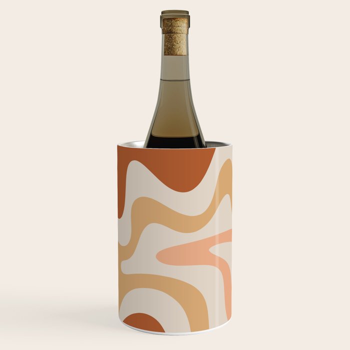 Liquid Swirl Abstract in Earth Tones Wine Chiller Gallery Image 3