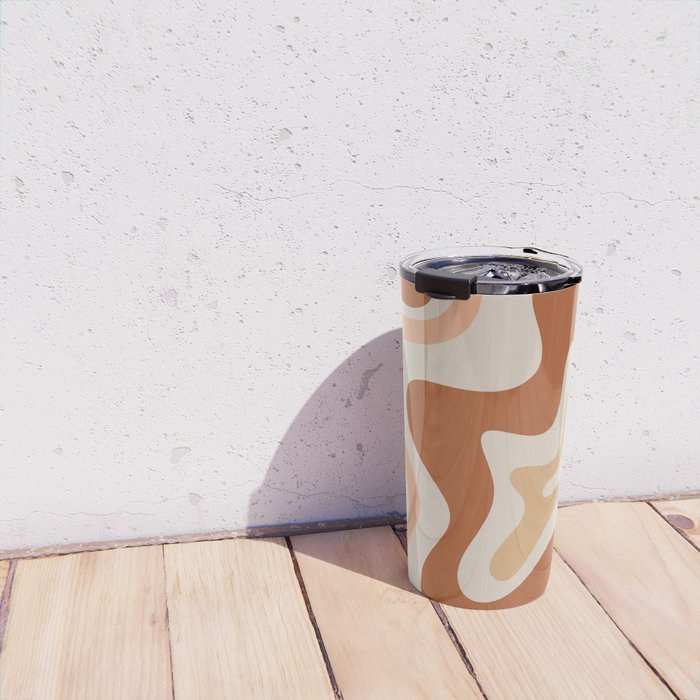Liquid Swirl Abstract in Earth Tones Travel Mug Gallery Image 4