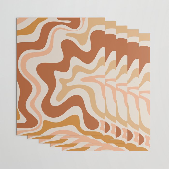 Liquid Swirl Abstract in Earth Tones Wrapping Paper Gallery Image 3