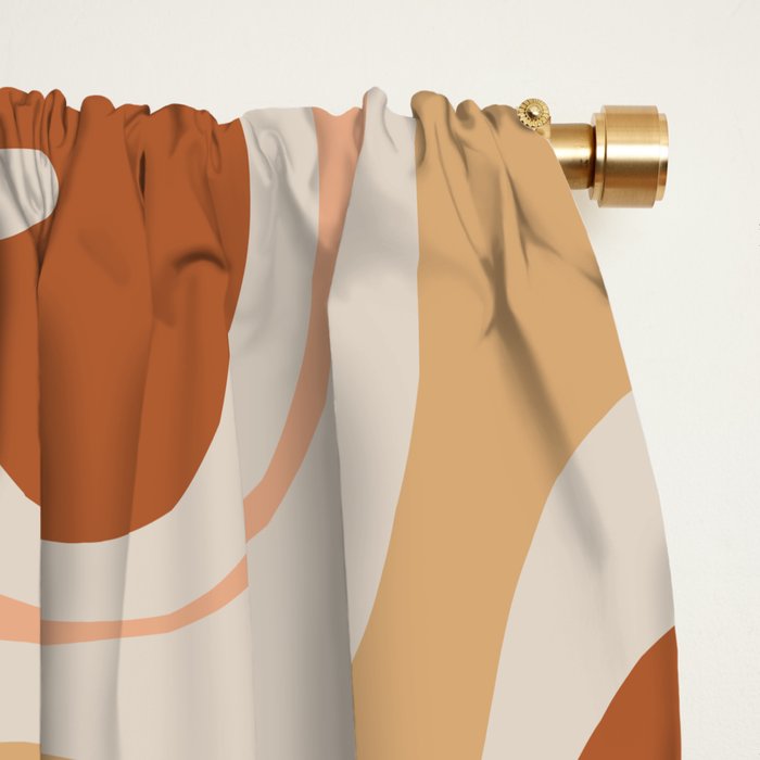 Liquid Swirl Abstract in Earth Tones Window Curtain Gallery Image 2
