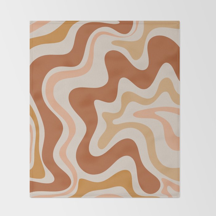Liquid Swirl Abstract in Earth Tones Throw Blanket Gallery Image 2