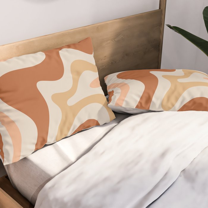 Liquid Swirl Abstract in Earth Tones Pillow Sham Gallery Image 2