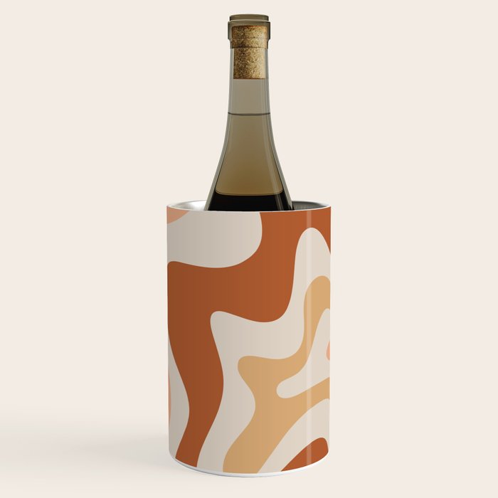 Liquid Swirl Abstract in Earth Tones Wine Chiller Gallery Image 1