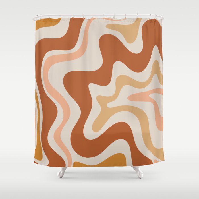Liquid Swirl Abstract in Earth Tones Shower Curtain Gallery Image 1