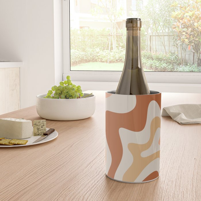 Liquid Swirl Abstract in Earth Tones Wine Chiller Gallery Image 4