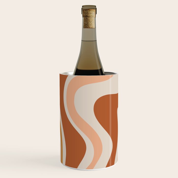 Liquid Swirl Abstract in Earth Tones Wine Chiller Gallery Image 2