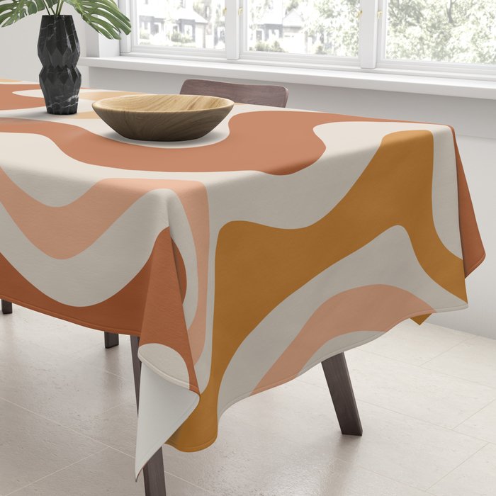 Liquid Swirl Abstract in Earth Tones Tablecloth Gallery Image 3