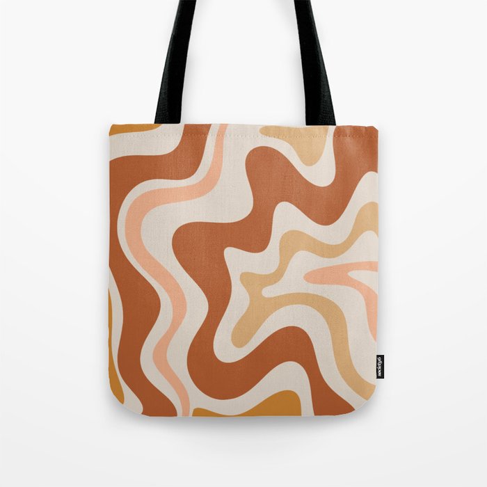 Liquid Swirl Abstract in Earth Tones Tote Bag Gallery Image 1