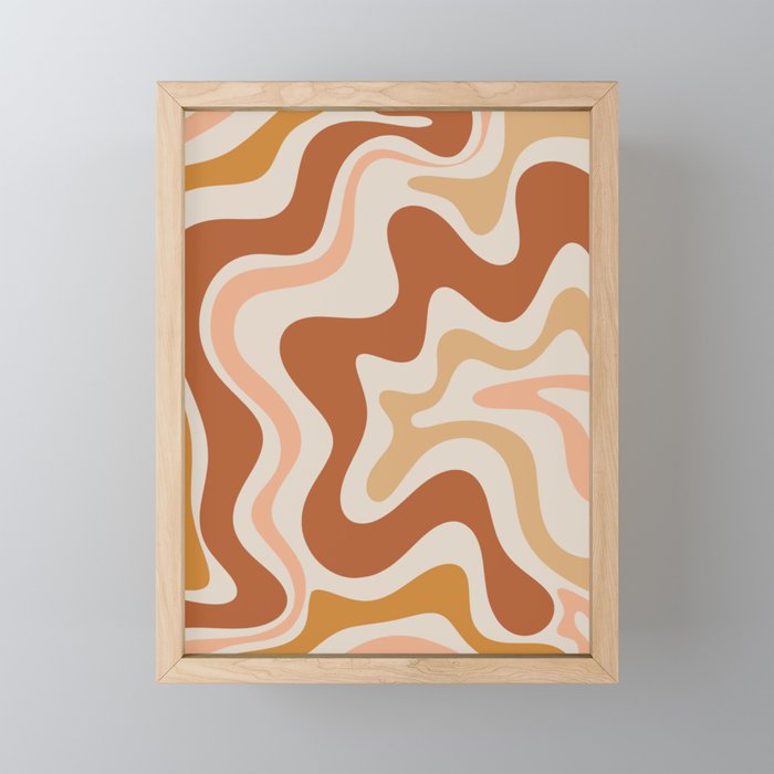 Liquid Swirl Abstract in Earth Tones Mini Art Print Gallery Image 1