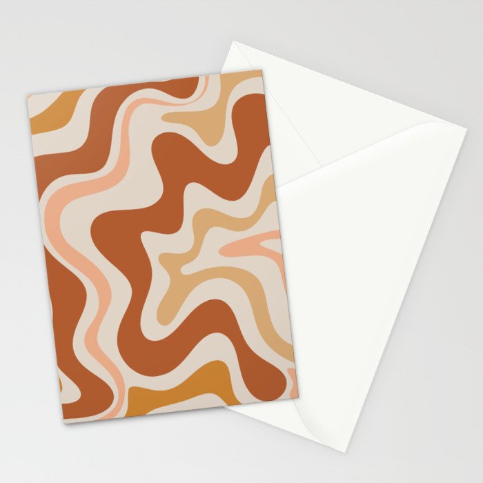 Liquid Swirl Abstract in Earth Tones Stationery Card Gallery Image 2