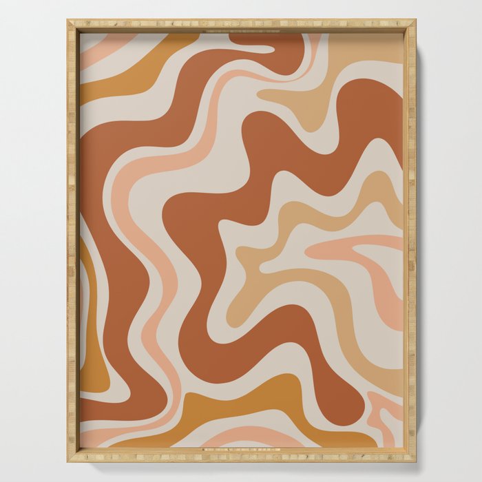 Liquid Swirl Abstract in Earth Tones Serving Tray Gallery Image 1