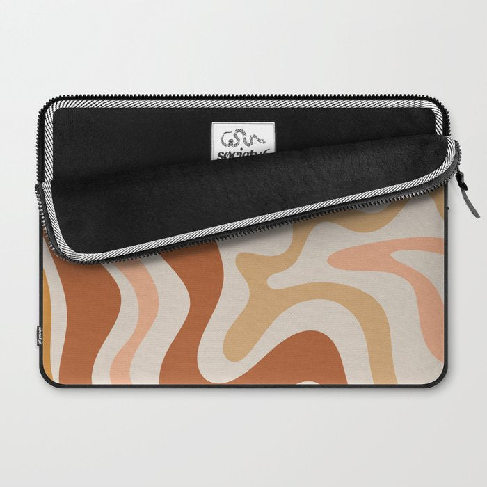 Liquid Swirl Abstract in Earth Tones Laptop Sleeve Gallery Image 2