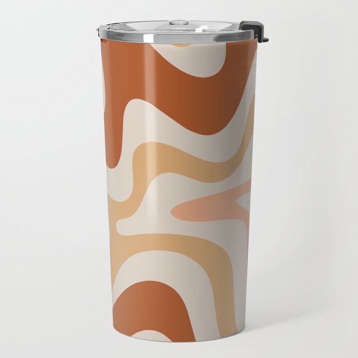 Liquid Swirl Abstract in Earth Tones Travel Mug Gallery Image 2