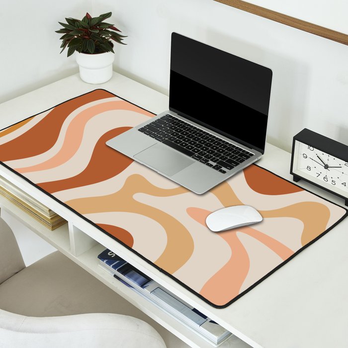 Liquid Swirl Abstract in Earth Tones Desk Mat Gallery Image 2