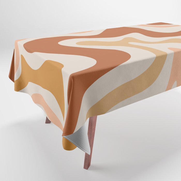 Liquid Swirl Abstract in Earth Tones Tablecloth Gallery Image 1