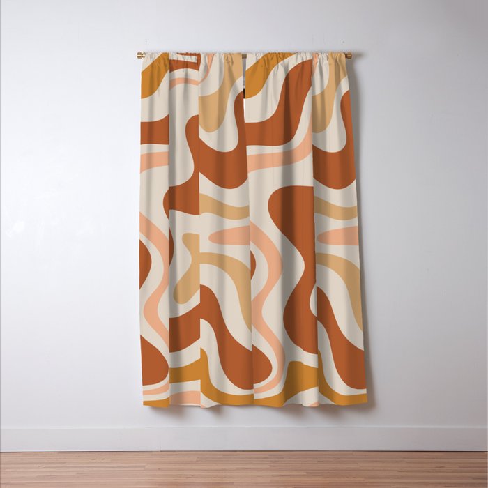 Liquid Swirl Abstract in Earth Tones Window Curtain Gallery Image 3