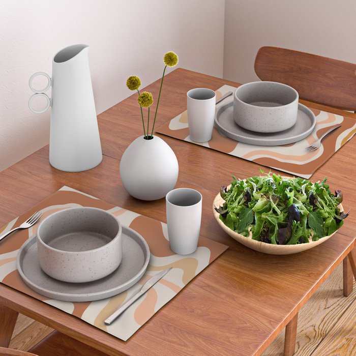 Liquid Swirl Abstract in Earth Tones Placemat Gallery Image 2