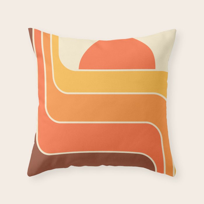 Retro Geometric Sun Set Design 421 Throw Pillow Gallery Image 6
