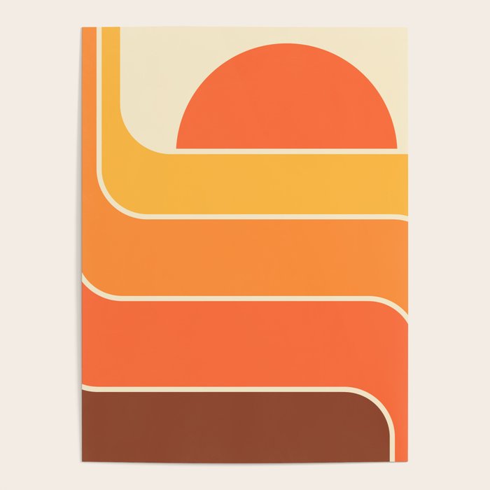 Retro Geometric Sun Set Design 421 Poster Gallery Image 1