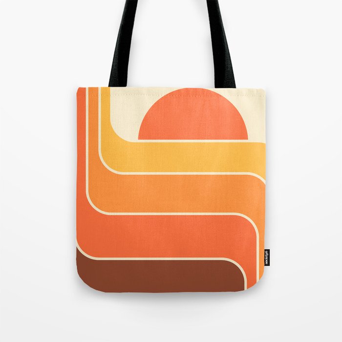 Retro Geometric Sun Set Design 421 Tote Bag Gallery Image 1