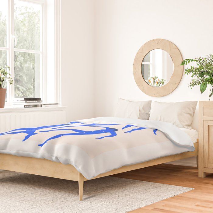 The Dance 3 | Henri Matisse - La Danse | Ultramarine Blue Edition Duvet Cover Gallery Image 2
