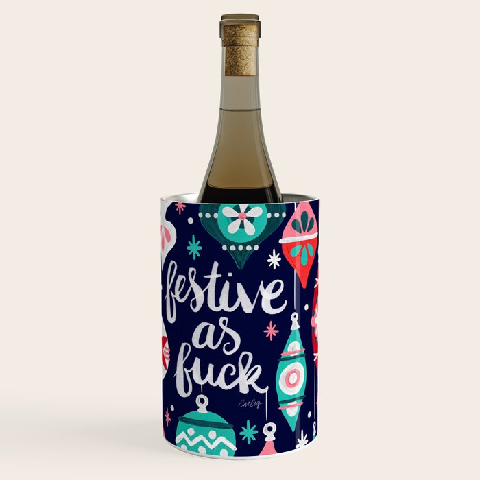 Festive As Fuck - Navy Palette Wine Chiller Gallery Image 2