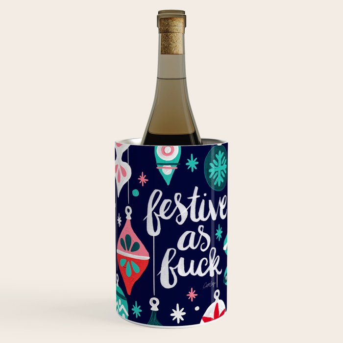 Festive As Fuck - Navy Palette Wine Chiller Gallery Image 3