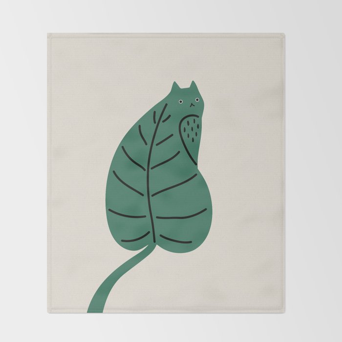 Cat and Plant 27 Throw Blanket Gallery Image 2