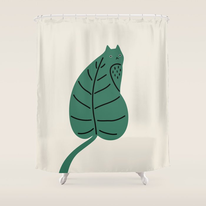 Cat and Plant 27 Shower Curtain Gallery Image 1