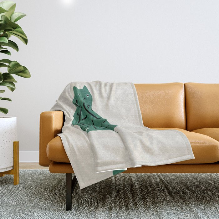 Cat and Plant 27 Throw Blanket Gallery Image 1