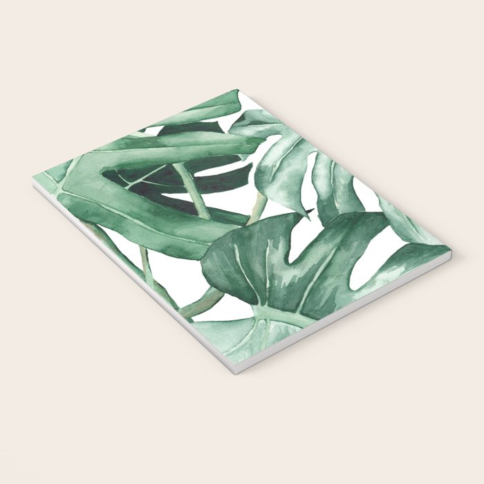 Watercolor monstera leaves Notebook Gallery Image 3