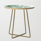 Watercolor monstera leaves Side Table Gallery Image 1