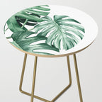 Watercolor monstera leaves Side Table Gallery Image 2