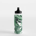 Watercolor monstera leaves Water Bottle Gallery Image 3
