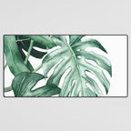 Watercolor monstera leaves Desk Mat Gallery Image 3
