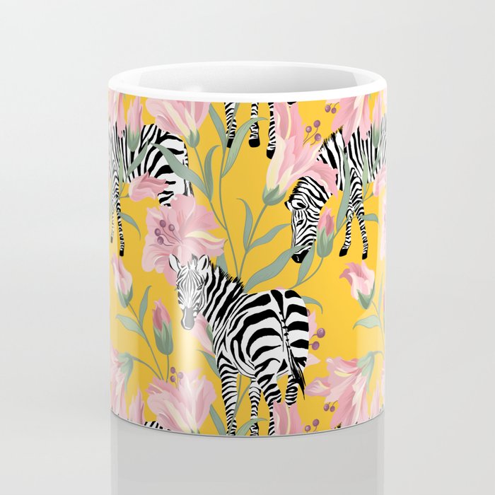 Striped For Life | Zebra Mango Forest | Modern Bohemian Wildlife Jungle | Botanical Nature Coffee Mug Gallery Image 4