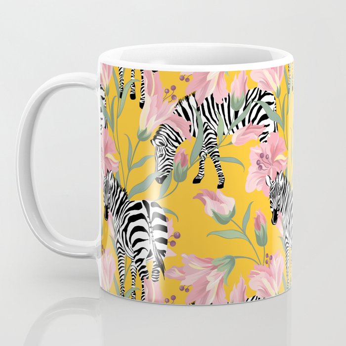 Striped For Life | Zebra Mango Forest | Modern Bohemian Wildlife Jungle | Botanical Nature Coffee Mug Gallery Image 3